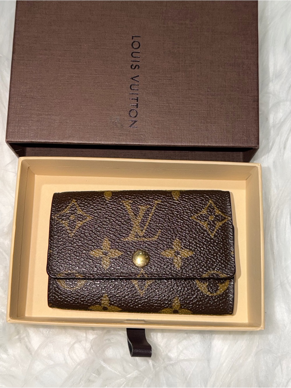 Louis Vuitton Brown & Gold Monogram key case